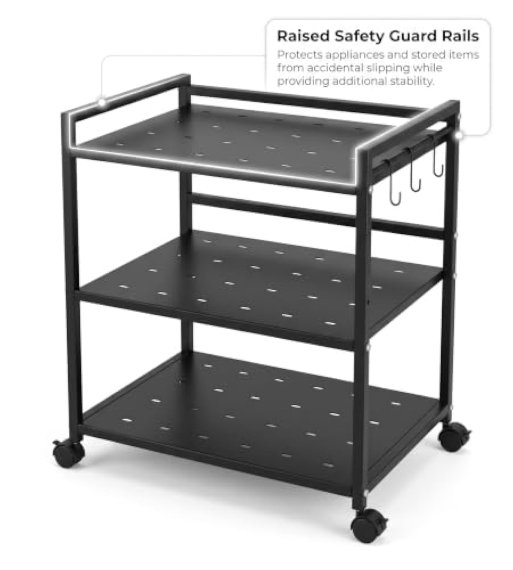 Tier Kitchen Storage Rack with Lockable Wheels, Versatile Organizer